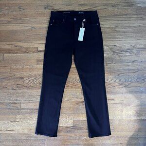 AG Mari High-Rise Slim Straight Black Jeans Size 32 NWT